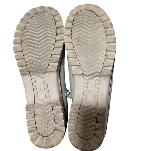 JBL white faux fleece winter ankle boots with zippers gently used, size 9 - Picture 4 of 7